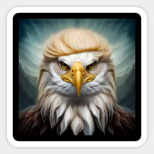 Bald Eagle Donald Trump Hair Sticker